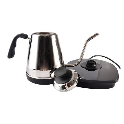 China 360 Degree Temperature Control Rotation Low Gooseneck Electric Kettle With Led Display for sale