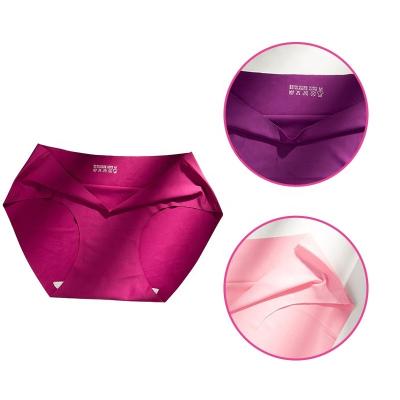 China Shopee Hot Sale Antibacterial Women Briefs Cheap Breathable Female Ice Silk Seamless Panties One Piece Underwear for sale