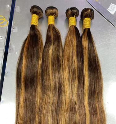 China 4/27 Piano Extension Double Straight Mixed Straight Human Hair Vietnamese Drawn Virgin Hair Weave Bundles for sale