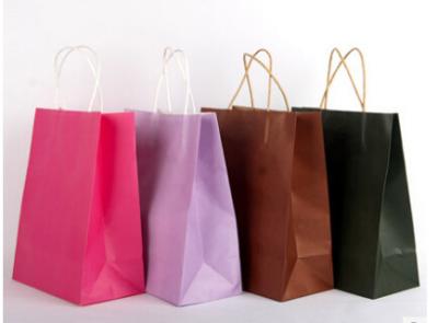 China OEM eco friendly custom promotion colorful kraft paper bag with rope handle for sale