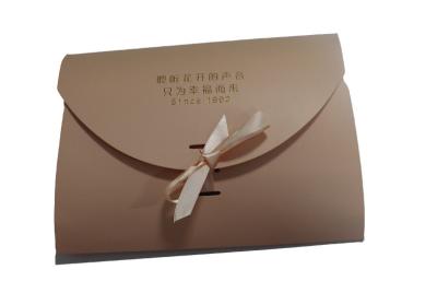 China Ribbon Recycled Paper Boxes With Handles , Scraft Packing Boxes for sale