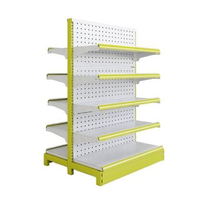 China New Product Supermarket Shelves Single Sided Store Shelves Shelving Display Gondola Metal Rack for sale