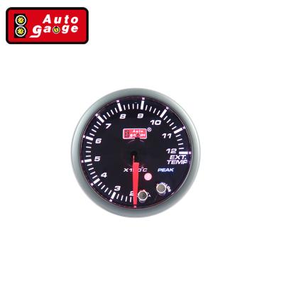 China Hot Sale 52mm Lens Black Face Gun Color Smoked Aluminum Aluminum Exhaust Gas Temperature Gauge 10 Colors For Universal Auto 60mm for sale