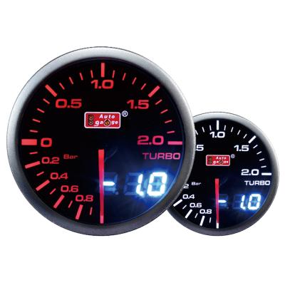 China Alimunim 52mm LED Display Turbo Boost Analog-Digital Gauge for sale