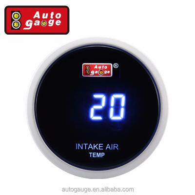 China Dual Blue Air Temperature Gauge 52mm Digital LED Display Intake Air Temp Gauge for sale