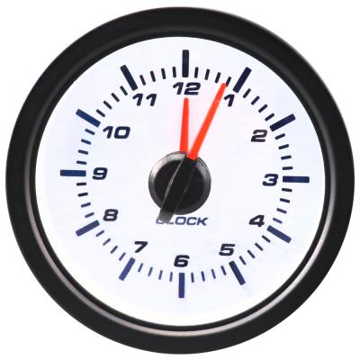 China Led Clock Electric Car Clock Display 52mm White Face Analog Gauge for sale