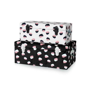 China Printed Viable Velvet Storage Box Trunk Kids Toys Storage Boxes - Sets of Two for sale