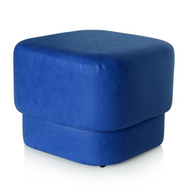 China Living Room Furniture Hand Made Faux Leather Covered Unique Round Shape Ottoman Foot Rest Stool Pouf for sale