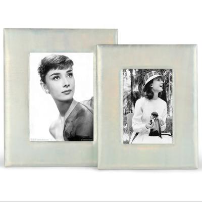 China Fashionable White Decorative Luxury Faux Leather Photo Picture Frame for sale