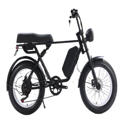 China Aluminum Alloy New Arrival OEM 20Inch 500W 2022 FAT TIRE 7 Speed ​​Electric Mountain Snow Bike Long Range Electric Bicycle for sale