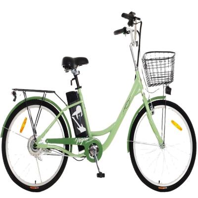 China Wholesale 24 Inch 2022 New Design OEM Electric Bicycle Princess Long Range EBike Green Steel Electric Bike for sale