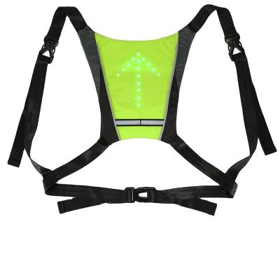 China ABS LED Radio Cycling 20L MTB Bag Safety Flashing Light Signal Vest Bike Reflective Warning Vests for sale