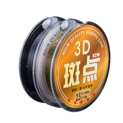 China High Tensile 50M 100M 3D Dappled Camouflage Nylon Location High Tensile Deep Sea Fishing Line for sale