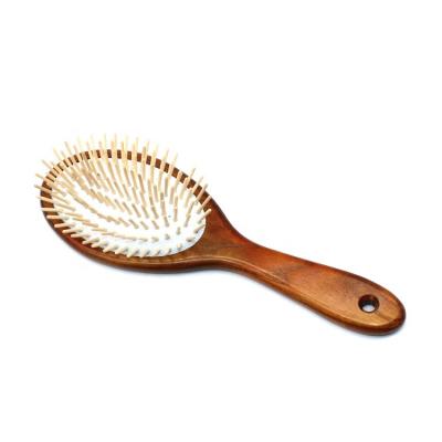 China Natural Wooden Wholesale Hair Brush Natural Hair Cushion Anti Tangle Oak Scalp Massager Brush For Girls for sale