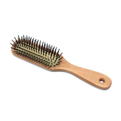 China Cushion Natural Natural Wooden Hair Brush Handle Massage Pins Cushion Round Paddle Brush Home Use for sale