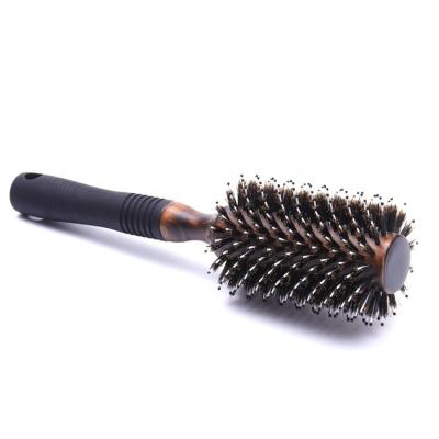 China Wholesale Custom Boar Bristle Women Curly Round Curly Black Hair Brush With Massage Point for sale