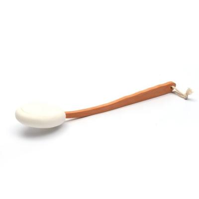 China Lotus Wood EVA Long Handle Natural Long Handle Soft Dry Wet Back Bath Body Brush for sale