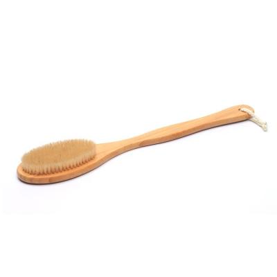 China High Quality Natural Bamboo Long Handle Bath Brush Exfoliates Dead Skin For Bodye for sale