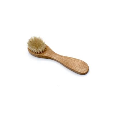 China For Home Use Boar Wooden Soft Bristle Wool Brush Handle Deep Bamboo Ceansing Face Brush For Women Or Baby for sale