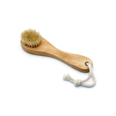 China For Deep Ceansing Lotus Wood Facial Brush Boar Handle Home Use Face Brush Wood Bristle for sale