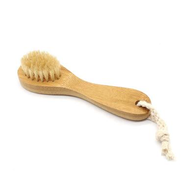 China For Home Use Face Brush Boar Natural Bamboo Bristle Handle Ceansing Deep Facial Brush for sale