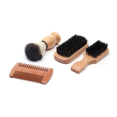 China Nondisposable Custom Wooden Baber Beard 360 Brush Wave Brush For Men With Logo for sale