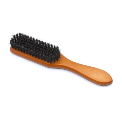 China Men's Facial Care Natural Wooden Boar Stiffens Black Men Wooden Beard Brush for sale