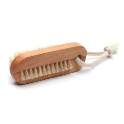 China NAIL Double Sides Cleaning Boar Hair Remove Dust Nail Brush with Lotus Wood Handle for sale