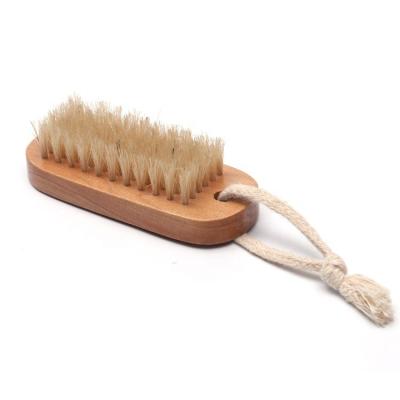 China Hot Sale NAIL Lotus Wood +Boar Bristle Scrub Shower Foot Bath Brush For Massager for sale