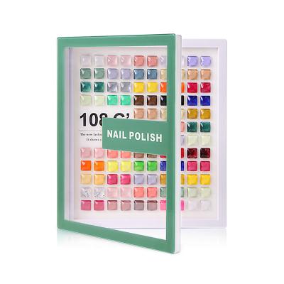 China Top Quality Nail Salon Use Private Label Nail Gel Color Card Display Chart Polish Book 108 Colored Nail Display Book Tops for sale