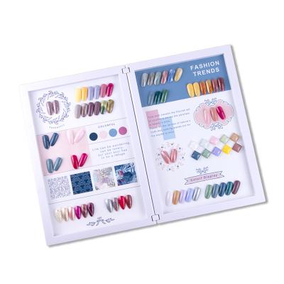 China Professional Custom Private Label Salon Nail Color Book 120 Nail Tips Wholesale Acrylic Nail Art Polish Color Display Book Acrylic for sale