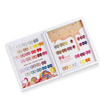 China Wholesale Custom Color Acrylic Gel Polish Nail Art Acrylic Book 96 Display Private Label Display Chart Makeup for sale