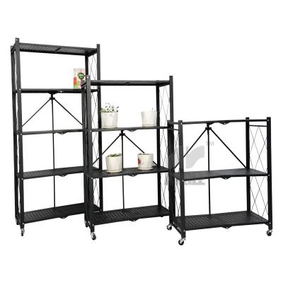 China Corrosion Protection Folding Metal Home Storage Shelving Rack Detachable Metal Rack Folding Storage Rack Steel Shelf for sale