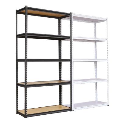 China Black Corrosion Protection Importer Light Duty 5 Tiers Frame Shelf Metal Mail Squash Hole Rack Rivet Rack Boltless Shelving for sale