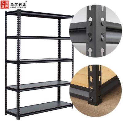 China 5 Layer Corrosion Protection Corner Light Duty Metal Corner Boltless Steel Post Rack With MDF Boards Rivet Shelf Boltless Shelving For Shop for sale