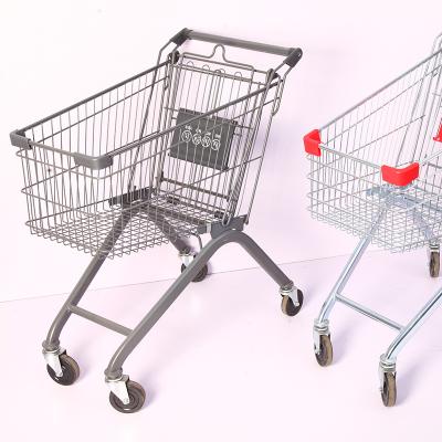 China Durable Small Foot Metal Supermarket Trolley Grocery Cart Dolls Toys Supermarket Shopping Trolley With Wheels for sale