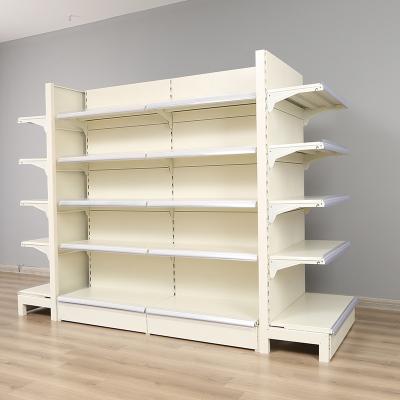 China Single/Double Sided Grocery Shelf Supermarket Shelves Gondola Store Grocery Single Side Rack Equipment Combined Double for sale