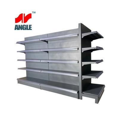 China Single/Double Sided Supermarket Shelves Store Rack Retail Store Fashion High Quality White Metallic Duty Blue Steel OEM Store Heavy Layer SETS for sale