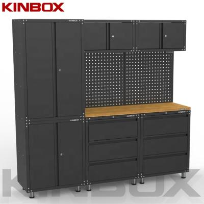 China Easily Assembled Kinbox 9 Pieces Professional Tool Cabinet Quality Cabinet Garage Manufactures for sale