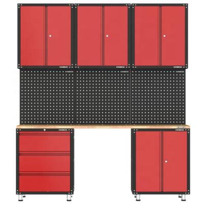 China Classic Free Combination Kinbox Combination 9 Pieces Storage Cabinet Commercial Garage For Workshop for sale