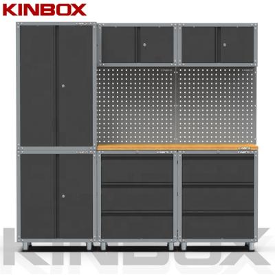 China Easily Assembled Kinbox 9 Pieces Storage Cabinet Combination Furniture Garage For Workshop for sale