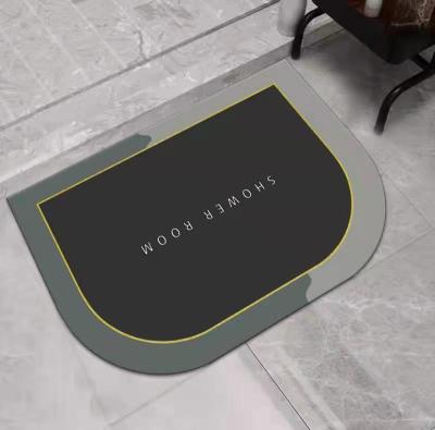 China Washable Bathroom Products Non Slip Soft Bath Cover Floor Mats Diatom Mud Absorbent Memory Foam Bath Mats for sale