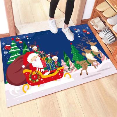 China Washable Colorful Custom 3d Christmas Blanket Crystal Velvet Welcome Carpet Pattern Anti Slip Mat for sale