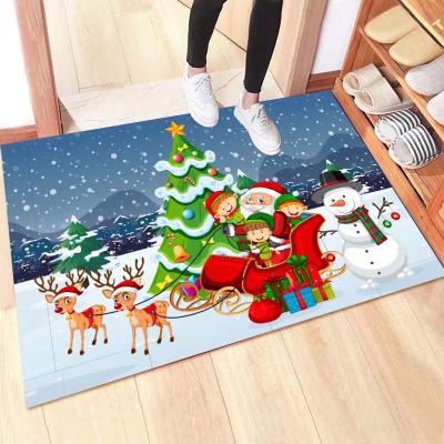 China Floor Mat Welcome Floor Mat Merry Christmas Factory Price Washable Christmas Mat for sale