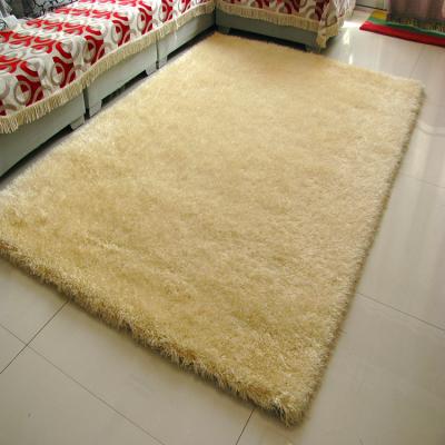 China Washable Black Color Elastic Yarn Stretch Yarn Shaggy Carpet Shaggy Rug Blankets for sale