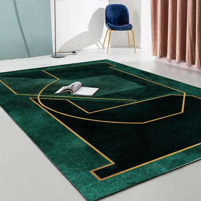 China Washable Indoor Flooring Carpets Printing Coffee Table Living Room Gold Diamond Velvet Covers for sale