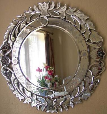 China Contemporary New Design Handmade Venetian Etching Mirror for sale