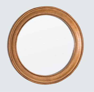 China New Arrival Hot Minimalist Tour Living Room Wooden Antique Gold Frame Wall Mirror for sale