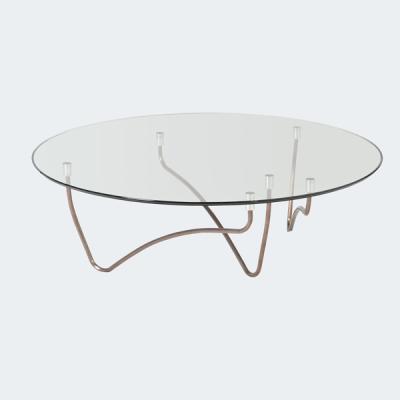 China 2022 modern luxury simple design glass coffee table clear and round shape table for sale