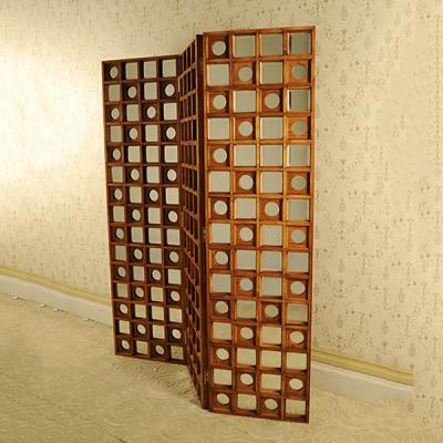 China Foldable Decorative Screens Folding With High Quality Wooden Living Room Funiture Of Wood Wall Panels Screens And Birch Mirror And Room Dividers for sale